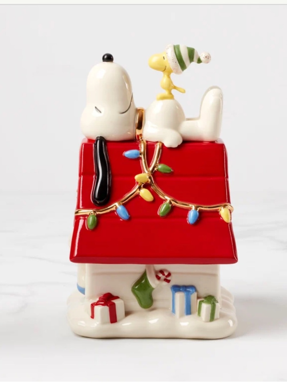 NEW Snoopy and Woodstock Christmas Covered Candy Dish Small Cookies Mints